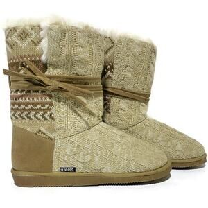 Muk Luks Lukees Booties Boots Women's Size 9 Two-Toned Brown Mid Calf